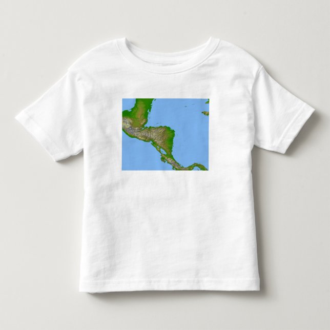 T-shirt Pour Les Tous Petits Vue topographique de l'Amérique centrale (Devant)