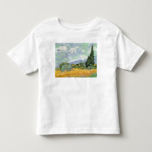 T-shirt Pour Les Tous Petits Wheatfield de Vincent van Gogh avec des cyprès,
