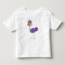 Whimsical Happy Violet Ostrich
