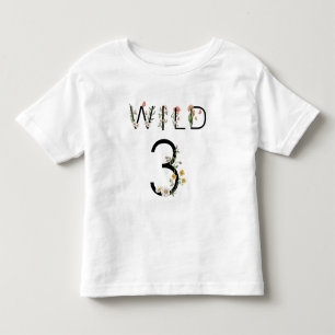 T-shirt Pour Les Tous Petits Wild 3 Fleurs sauvages 3e anniversaire