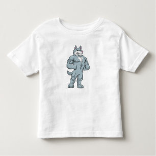 T-shirt Pour Les Tous Petits Wolf comme Bodybuilder extrême