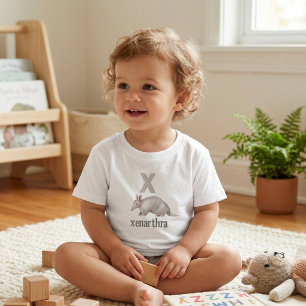 T-shirt Pour Les Tous Petits Xenarthra Tatou : Alphabet Scientifique Éducatif