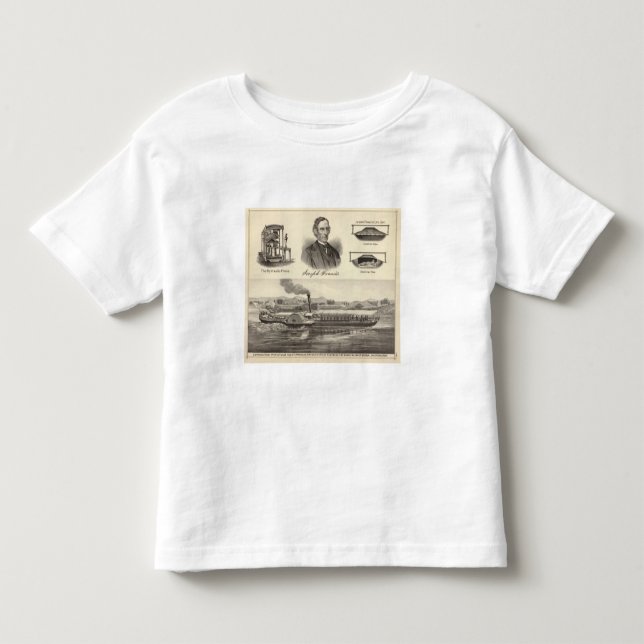 T-shirt Pour Les Tous Petits Yacht de vapeur de fer ondulé (Devant)