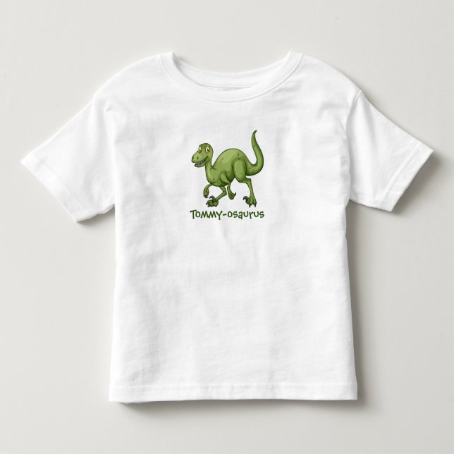 T-shirt Pour Les Tous Petits Your Child's Name Dinosaur Design (Devant)