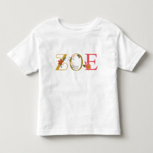 T-shirt Pour Les Tous Petits ZOE Broderie Nom Avec Fleurs