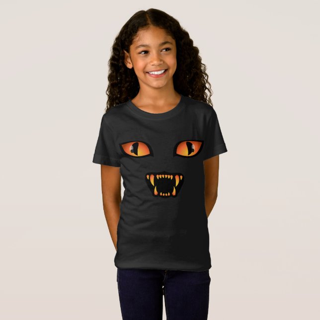 T-shirt pour l'Halloween pour enfant Éffrayant Cha (Devant entier)