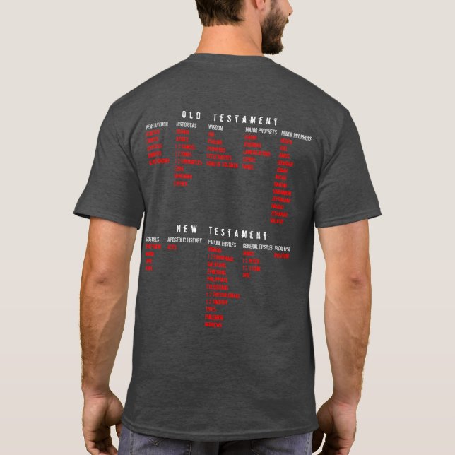 T-shirt pour LUI (adulte) : Livres de la bible (Dos)