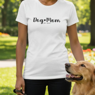 T-shirt pour maman de chien avec écriture noire ét