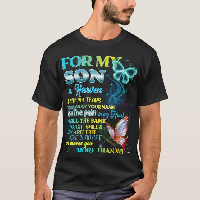 T-shirt Pour Mon Fils Au Ciel, Je Cachais Mes Larmes (Devant)