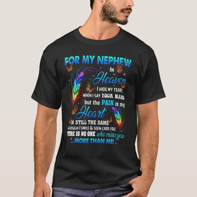 T-shirt Pour Mon Nephew Au Ciel, Je Cachais Mes Larmes Qua (Devant)