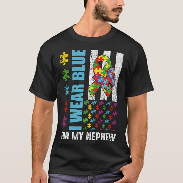 T-shirt Pour Nephew Puzzle Flag Sensibilisation sur l'auti (Devant)