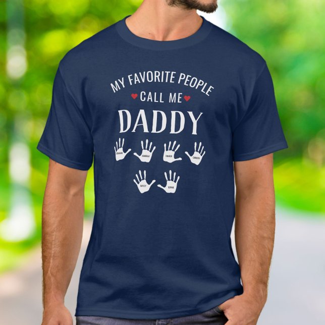 T-shirt Pour papa, 6 enfants Noms empreintes personnelles  (Créateur téléchargé)