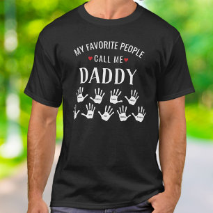 T-shirt Pour papa avec enfants Noms personnalisés