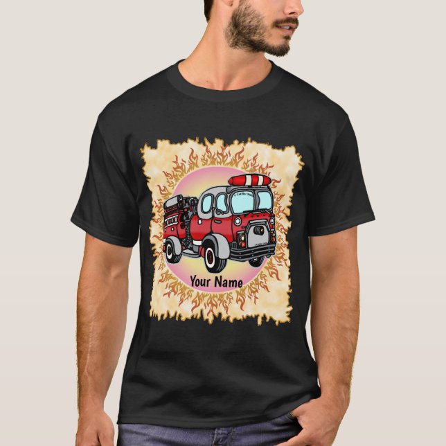 T-shirt pour petit camion à feu mignon (Devant)