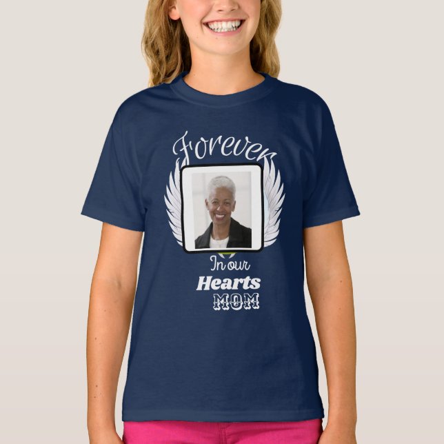 T-shirt Pour toujours dans nos coeurs, mémorial personnali (Devant)
