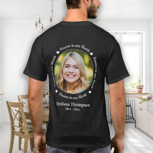 T-shirt Pour toujours dans notre coeur Mémorial photo pers
