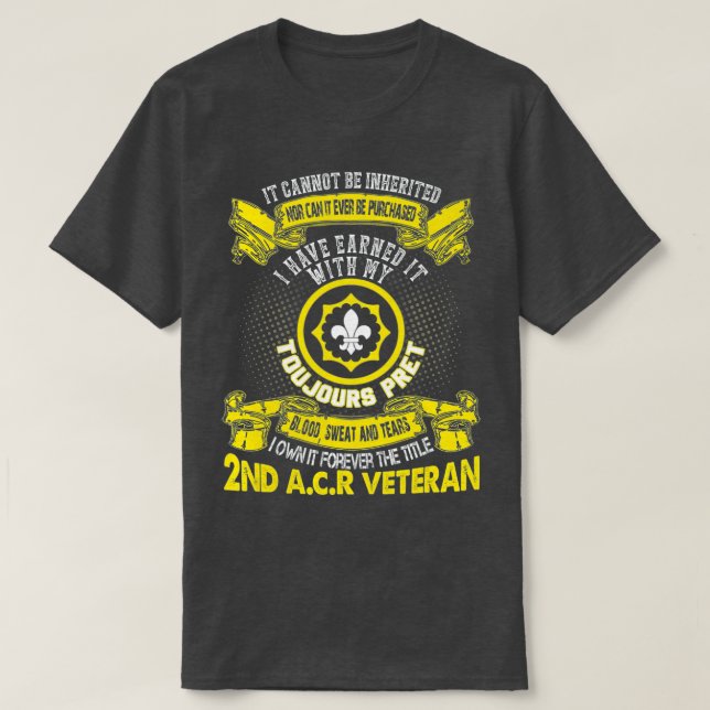 T-shirt Pour toujours Le Titre 2e Armoré Régiment de caval (Design devant)
