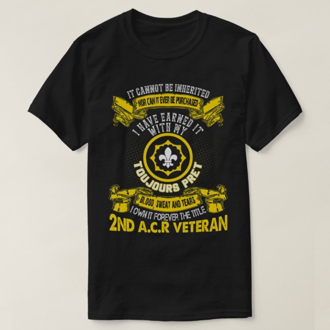 T-shirt Pour toujours Le Titre 2e Armoré Régiment de caval (Design devant)