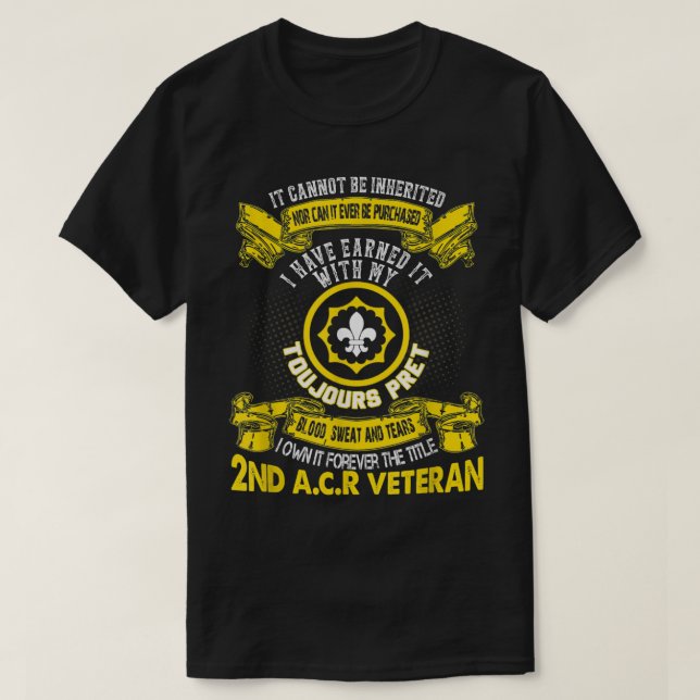 T-shirt Pour toujours Le Titre 2e Armoré Régiment de caval (Design devant)