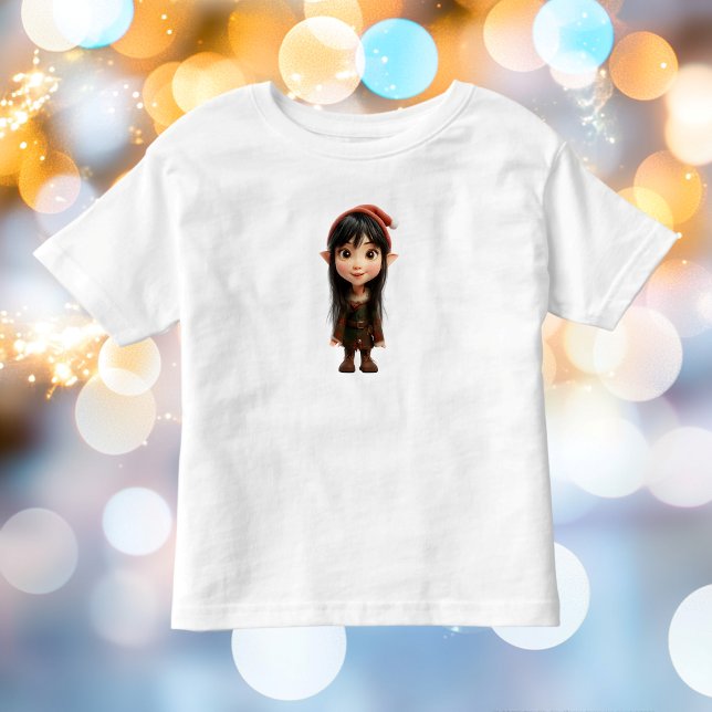 T-shirt pour tout-petit Elfe de Noël Impish Girl (Créateur téléchargé)