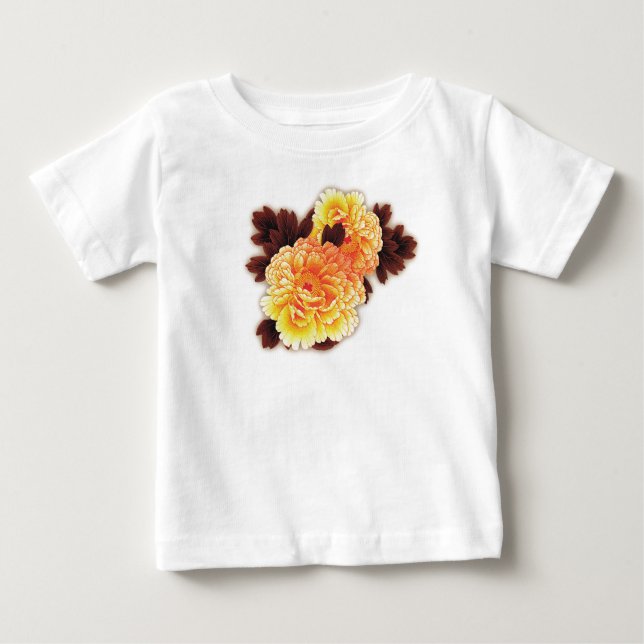 T-SHIRT POUR TOUT-PETITS AVEC FLEURS NOM PERSONNAL (Devant)