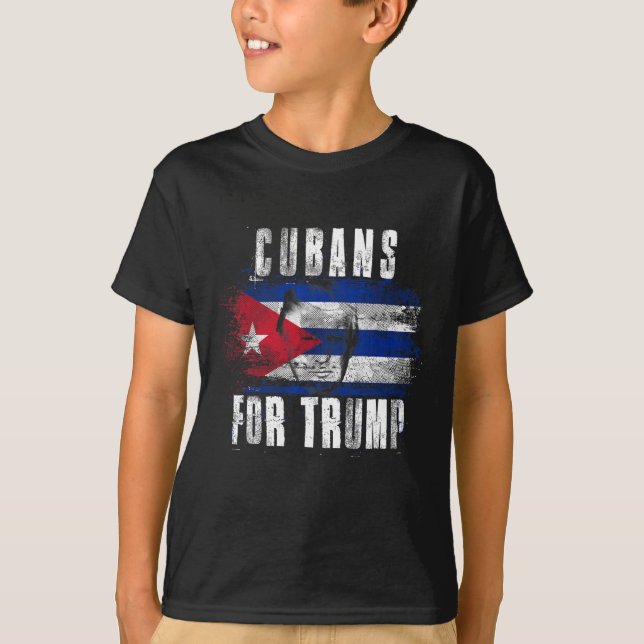 T-shirt Pour Trump - Patriotique Américain Et Cuba (Devant)