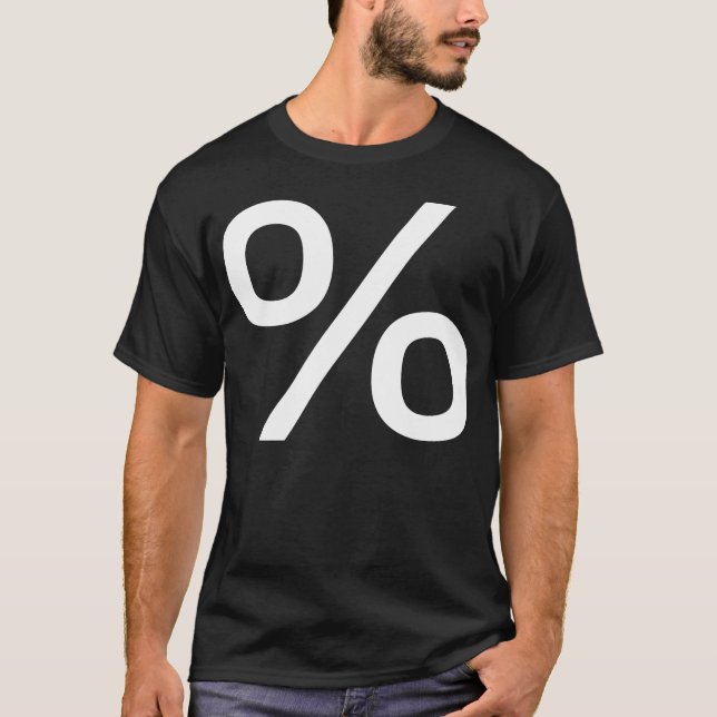 T-shirt Pourcentage - Blanc sur foncé (Devant)
