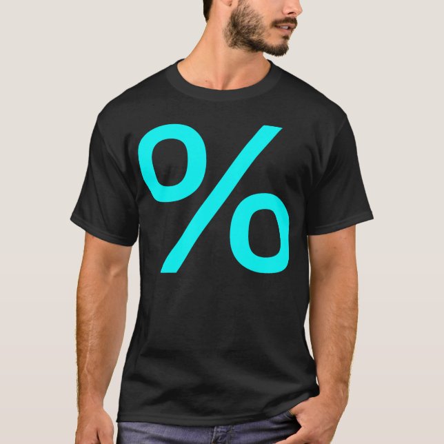 T-shirt Pourcentage - Cyan (Devant)