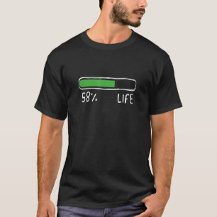 T-shirt Pourcentage de la vie Anniversaire 58 ans Vie P