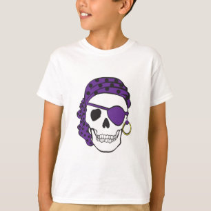 T-shirt pourpre de crâne de pirate