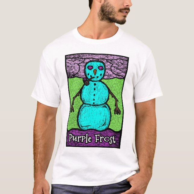 T-shirt pourpre de Frost SOS de types (Devant)