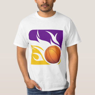 T-shirt Pourpre flamboyant et or de basket-ball