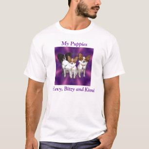 T-shirt pourpre, mes chiots, Chevy, Bitzy et Kimi