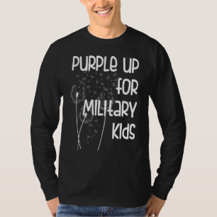 T-shirt Pourpre Pour Les Enfants Militaires Mois De L'Armé