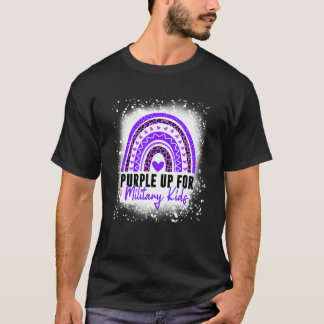 T-shirt Pourpre Pour Les Enfants Militaires Mois De L'Armé