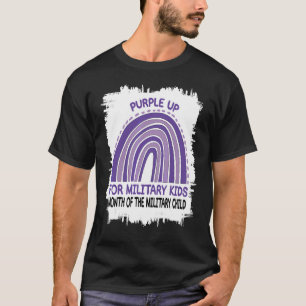 T-shirt Pourpre Pour Les Enfants Militaires Mois De L'Armé