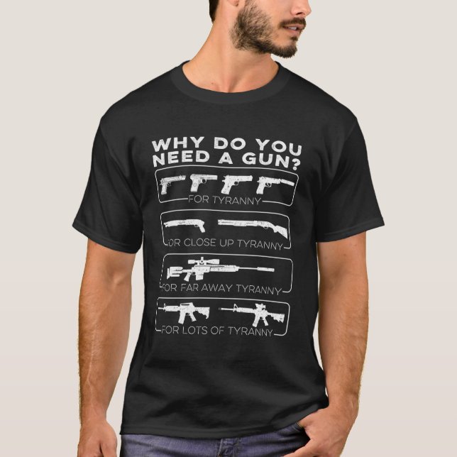 T-shirt Pourquoi Avez-Vous Besoin D'Un Arme À Feu Pour La  (Devant)