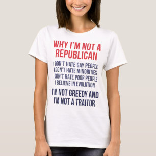 T-shirt Pourquoi je ne suis pas républicain Je ne suis pas
