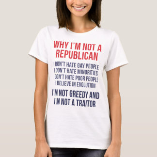T-shirt Pourquoi je ne suis pas républicain Je ne suis pas