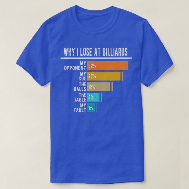 T-shirt Pourquoi je perds à Billiards (Design devant)