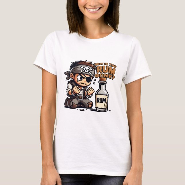 T-shirt Pourquoi le rhum est-il parti ? (Devant)