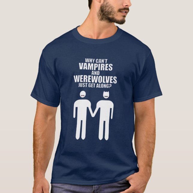 T-SHIRT POURQUOI LES VAMPIRES ET LES WEREWOLVES NE PEUVENT (Devant)