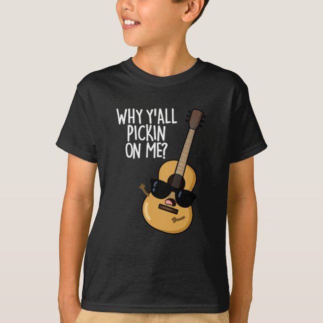T-shirt Pourquoi tu me prends pour un jeu de guitare amusa (Devant)