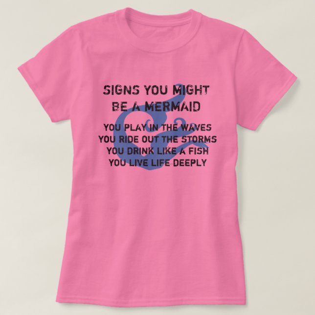 T-shirt Pourrait être une pièce en t de sirène (Design devant)