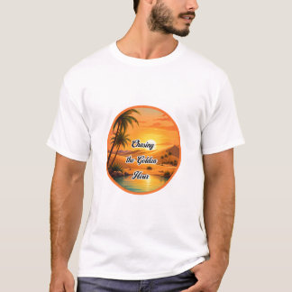 T-shirt Poursuite de l'heure dorée Oasis du coucher de sol