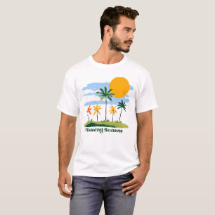 T-shirt Poursuite des couchers de soleil Vintage Palmiers