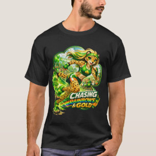 T-shirt Poursuivre les arcs-en-ciel et l'or