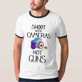 T-shirt Pousse avec des appareils-photo, pas armes à feu