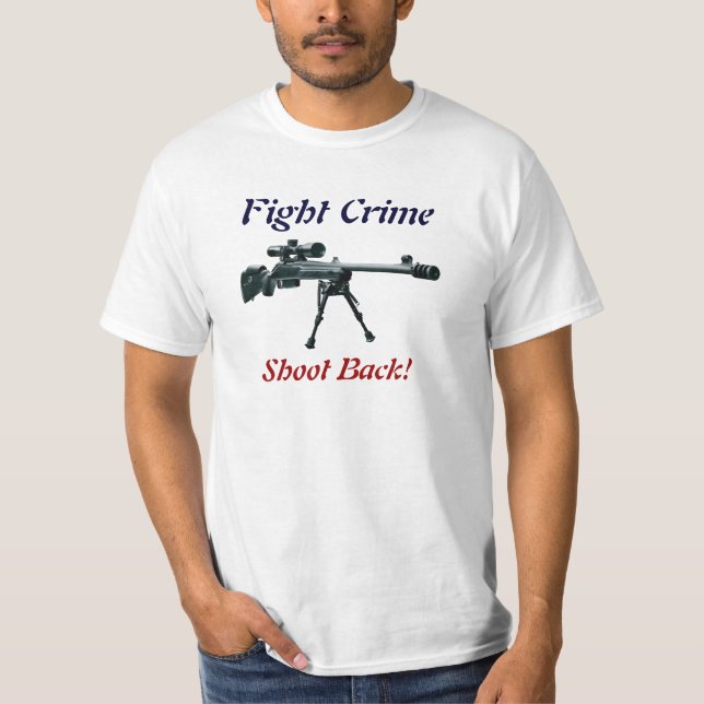 T-shirt Pousse de crime de combat de retour (Devant)