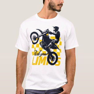 T-shirt Poussez vos limites Jaune À damiers Motocross Powe